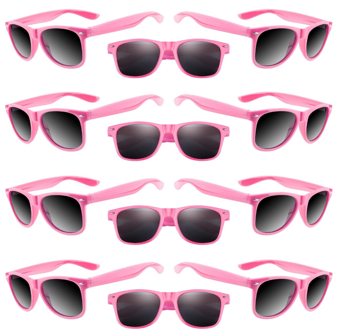 Light Pink Sunglasses Iconic 80's Style Adult 12 PACK 1074D