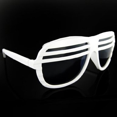 White Half Shutter Shades Sunglasses 1155