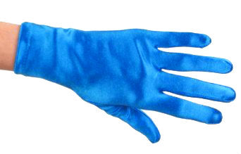 Royal Blue Short Satin Gloves  9" 1208