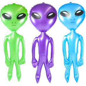 Inflatable Aliens for Pool 12 PACK - JUMBO 24" Colors Blue, Green, Purple 1756-1758