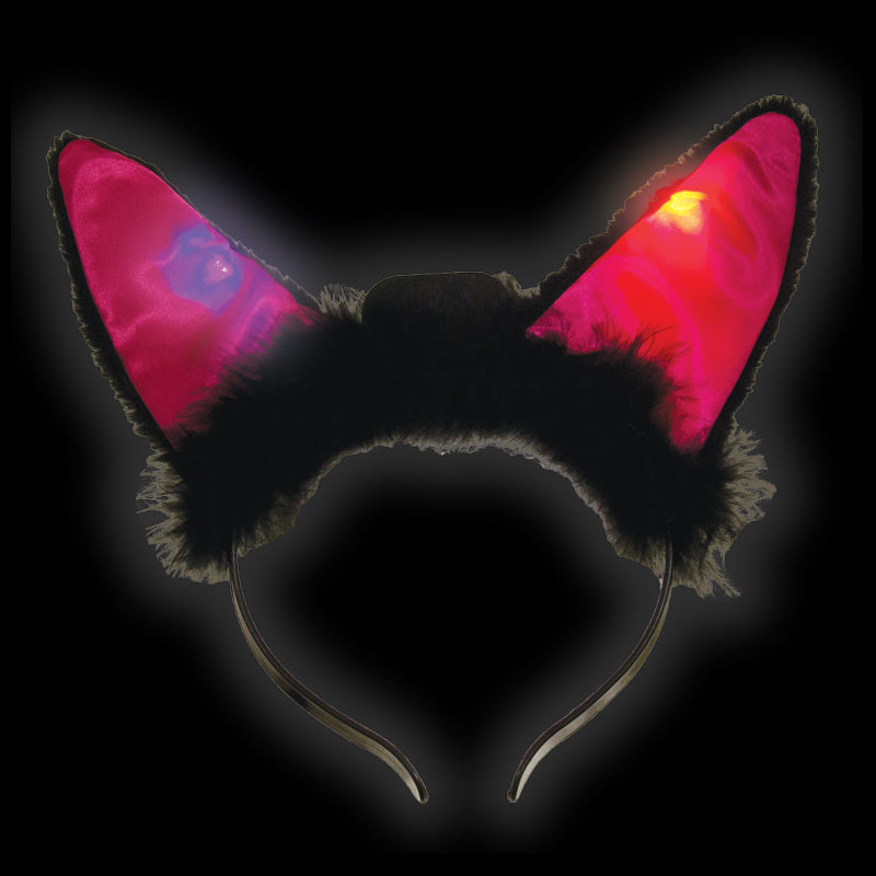 Black Flashing LED Cat Headband 1880