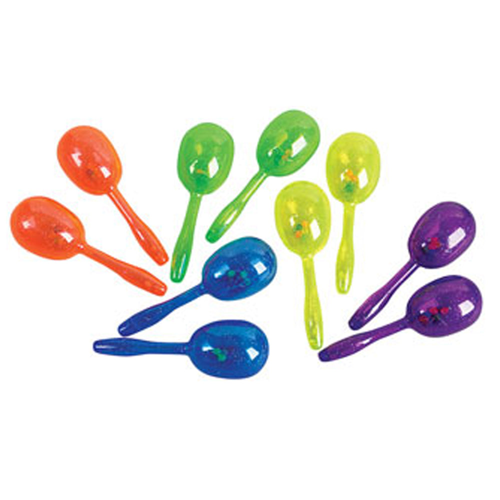 Childrens Maracas | Child Maracas | Glitter Mix Colors 5" 1886 12 PACK