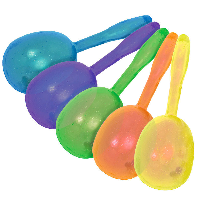 Glitter Plastic Maracas Mix Colors 12 PACK 1888 5"