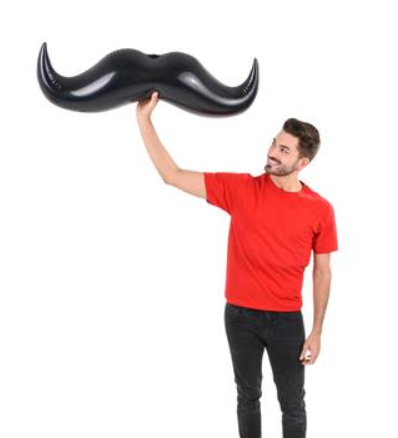 Black 40" Mustache Inflate 12 PACK WS6692D
