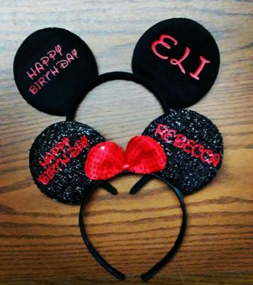 Baby Birthday, Personalized Mickey Mouse Ears For Children's Parties