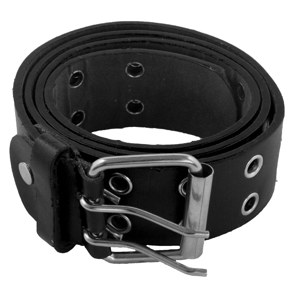 12 PACK Black Punk Two Rows Metal Holes Belts Mix Sizes 2428B