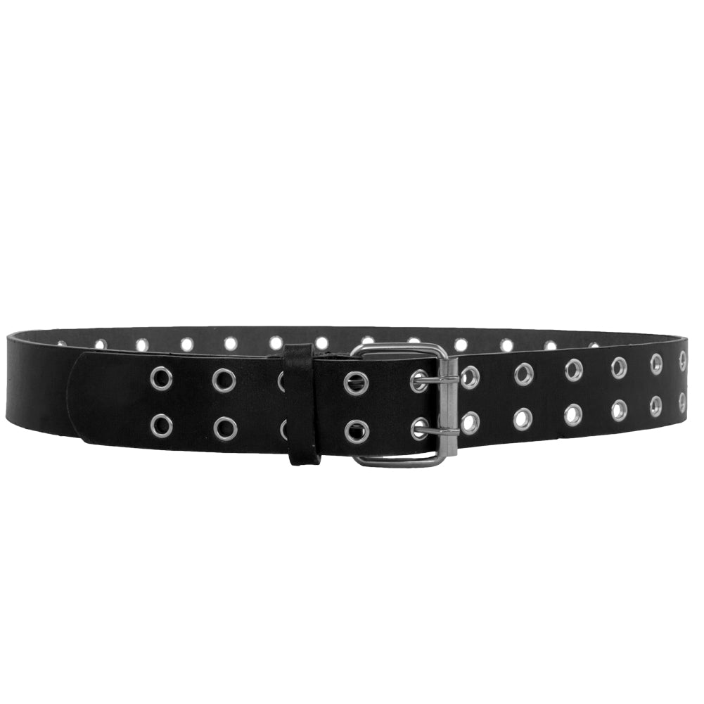 12 PACK Black Punk Two Rows Metal Holes Belts Mix Sizes 2428A