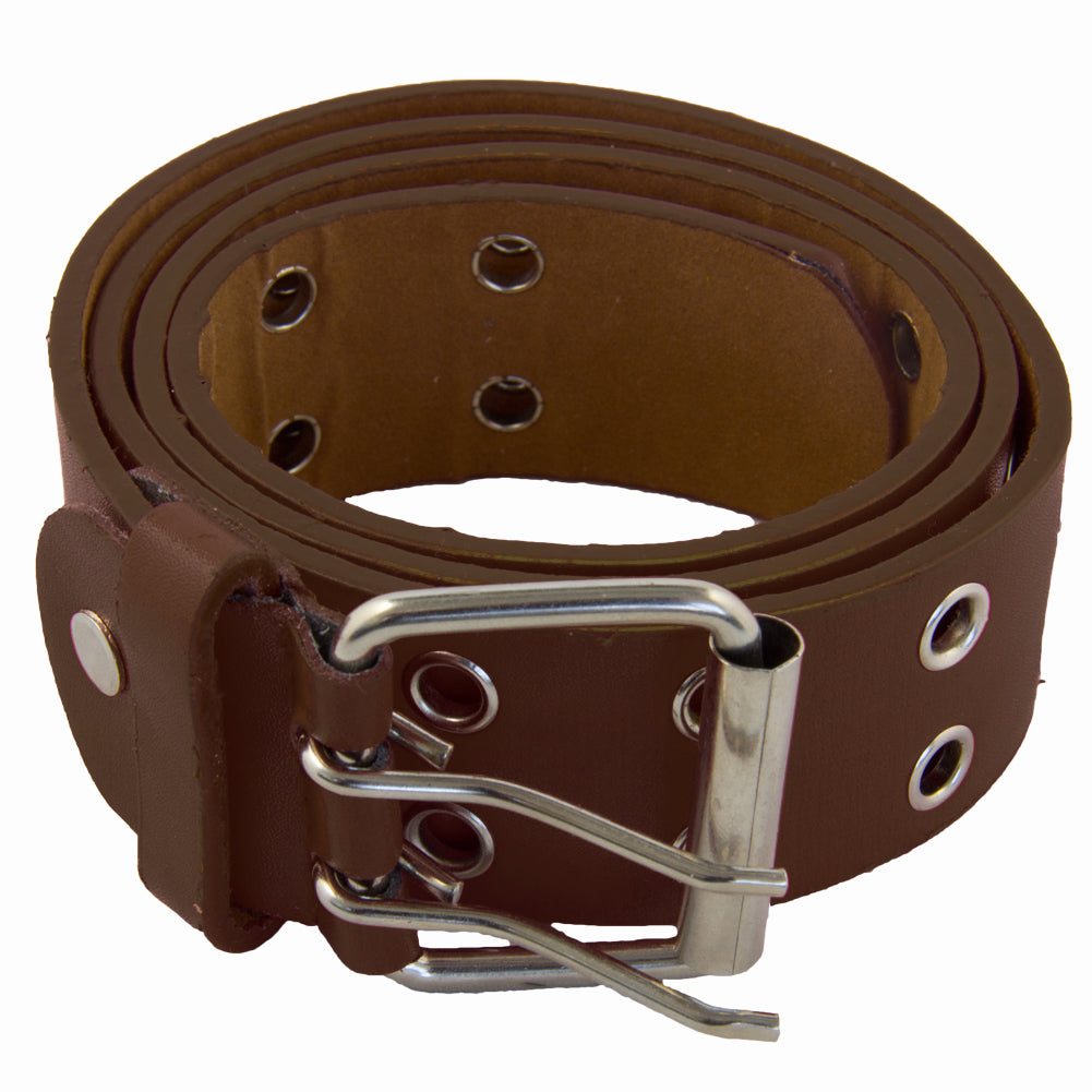 Brown Punk Two Rows Metal Holes Belt 2436-2439