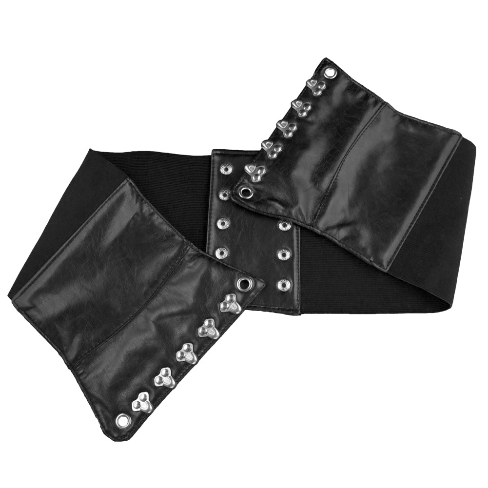 Ultra Wide Black Corset Patent Leather Stretch 2723
