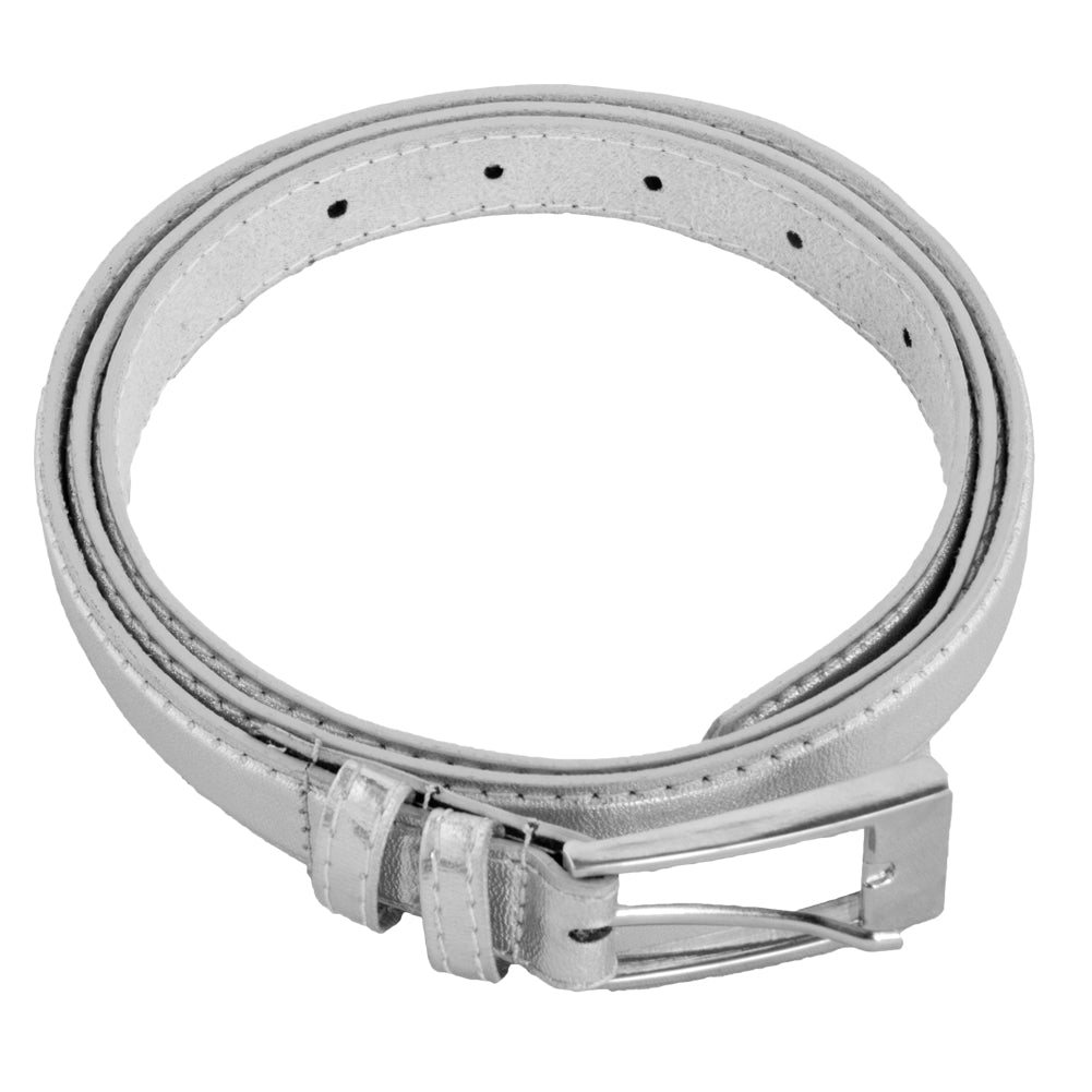Silver Skinny Belt with Rectangle Buckle 2780-2783