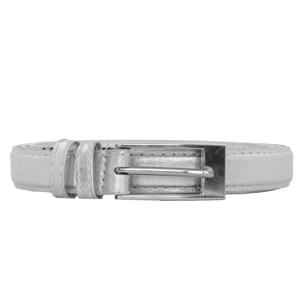Silver Skinny Belt with Rectangle Buckle 2780-2783