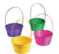 Large Easter Baskets  | Round Multicolor Bamboo 5" Tall by 9" Wide  12 PACK 3938L