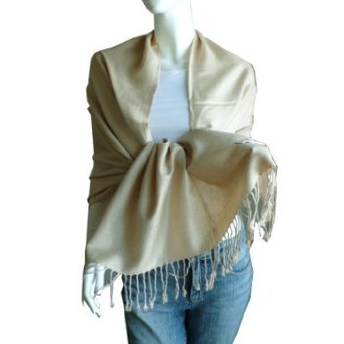 Beige Pashmina Scarf Shawl 100% Fine Wool Mix 12 PACK  28" x 78" 2118