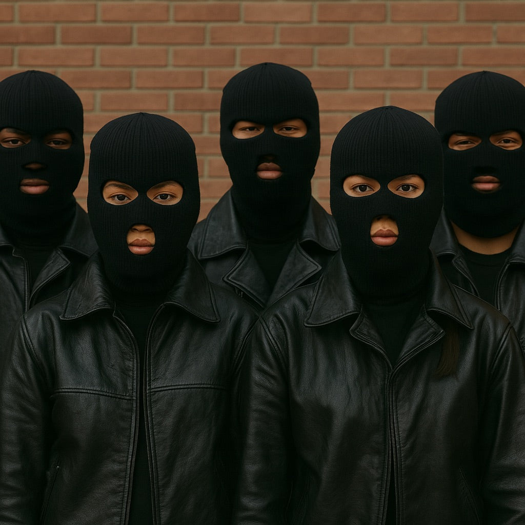 Three Hole Knit Ski Mask - Black 3056 12 PACK