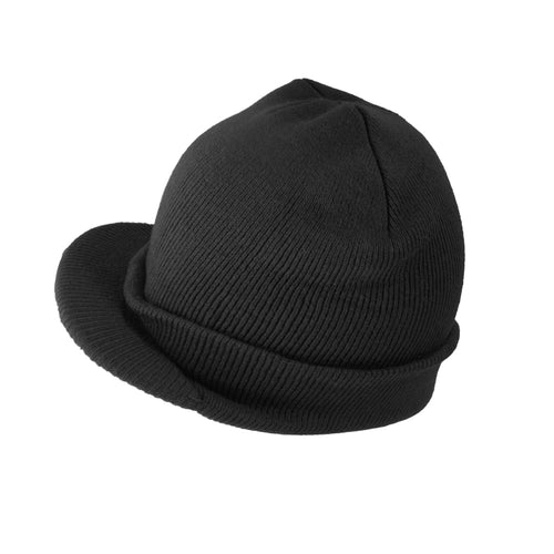 Beanie Visor Cap Black 12 PACK 5770