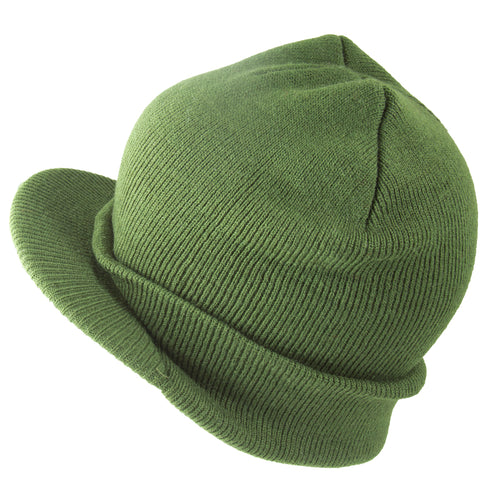 Beanie Visor Cap Olive Green 5771