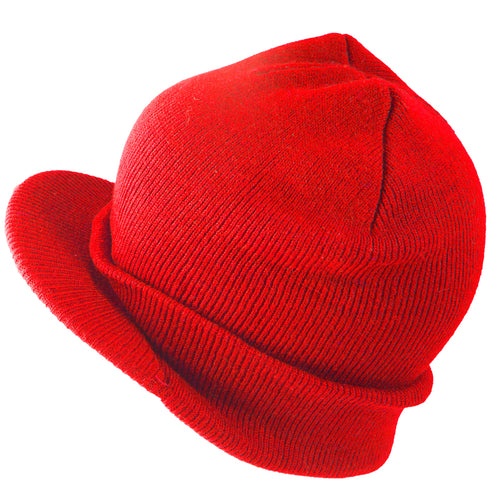Beanie Visor Cap Red 5775