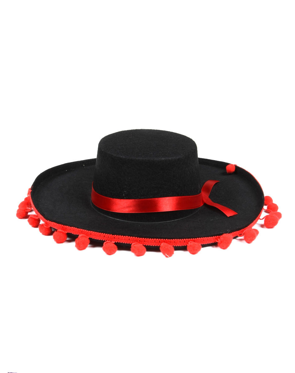12 PACK Theatrical Quality Spanish Hat with Red Ball Fringe 5942