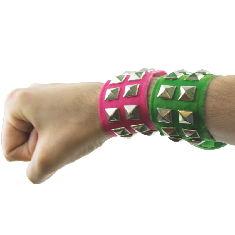 Pink Wristband Bulk Neon Studded 12 PACK WS6510D