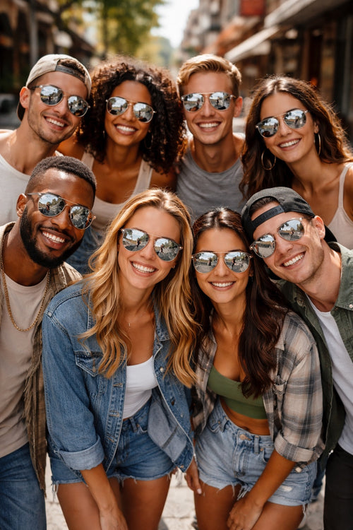 Aviator Sunglasses Silver Frame/ Silver Mirror Lens Bulk Wholesale 1104D