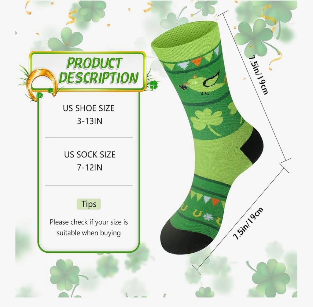 St Patricks Shamrock Socks Bulk Wholesale 10"  8175