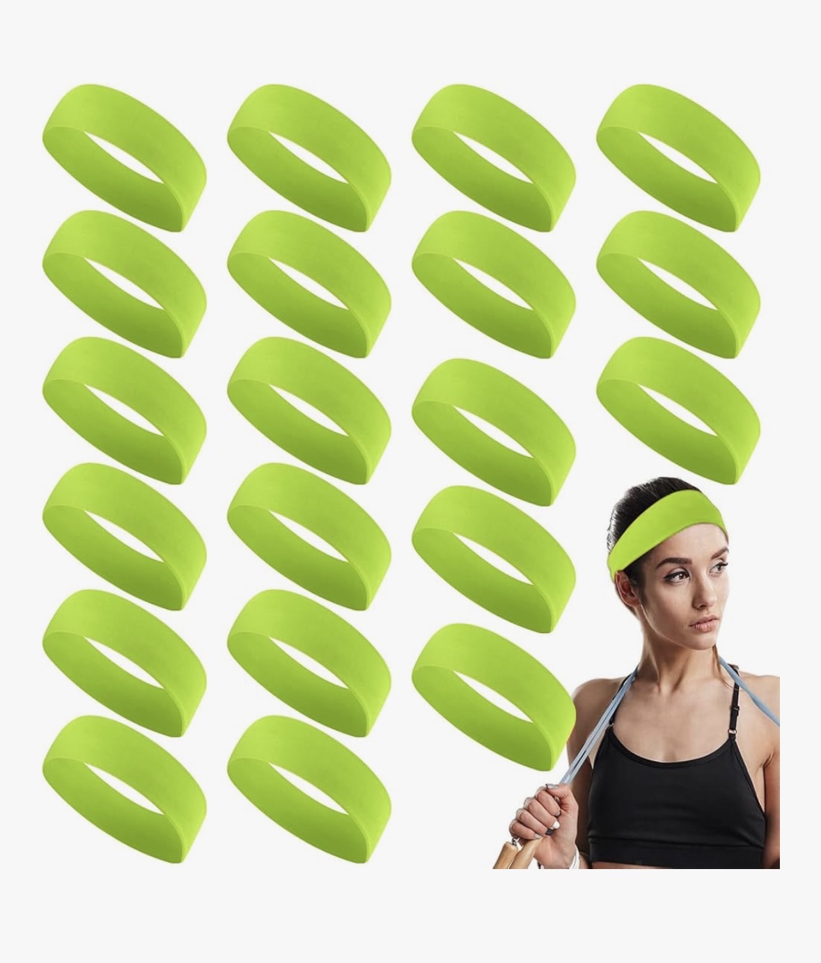 Bulk Lime Green  Sweatbands/Headbands 3090