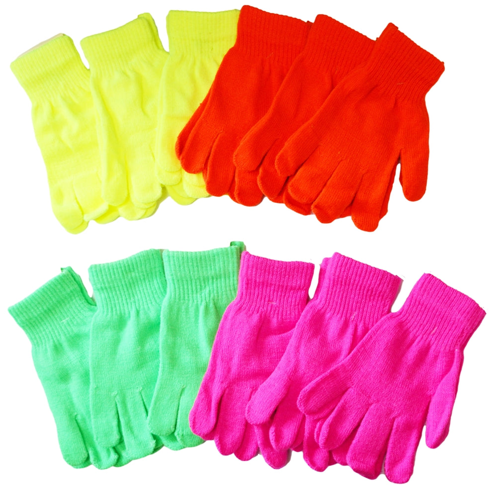 Knit Gloves Neon Yellow  50770