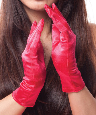 Satin Gloves 9" Mixed Colors  12PK  (Red, Purple, Hot PInk) 1201DZ