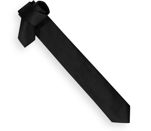 Black 3.75" Wide Standard Satin Tie 6826