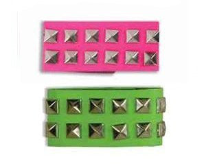 Pink Wristband Bulk Neon Studded 12 PACK WS6510D