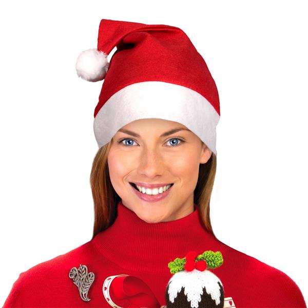 Blue Santa Hats Bulk Classic Felt 12 PACK 22.5" Standard Adult SIze1512B