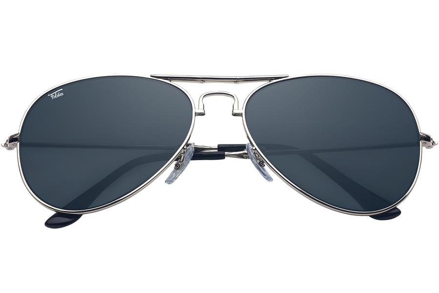Retro Sunglasses Silver Smoke Frame Police Glasses 1108